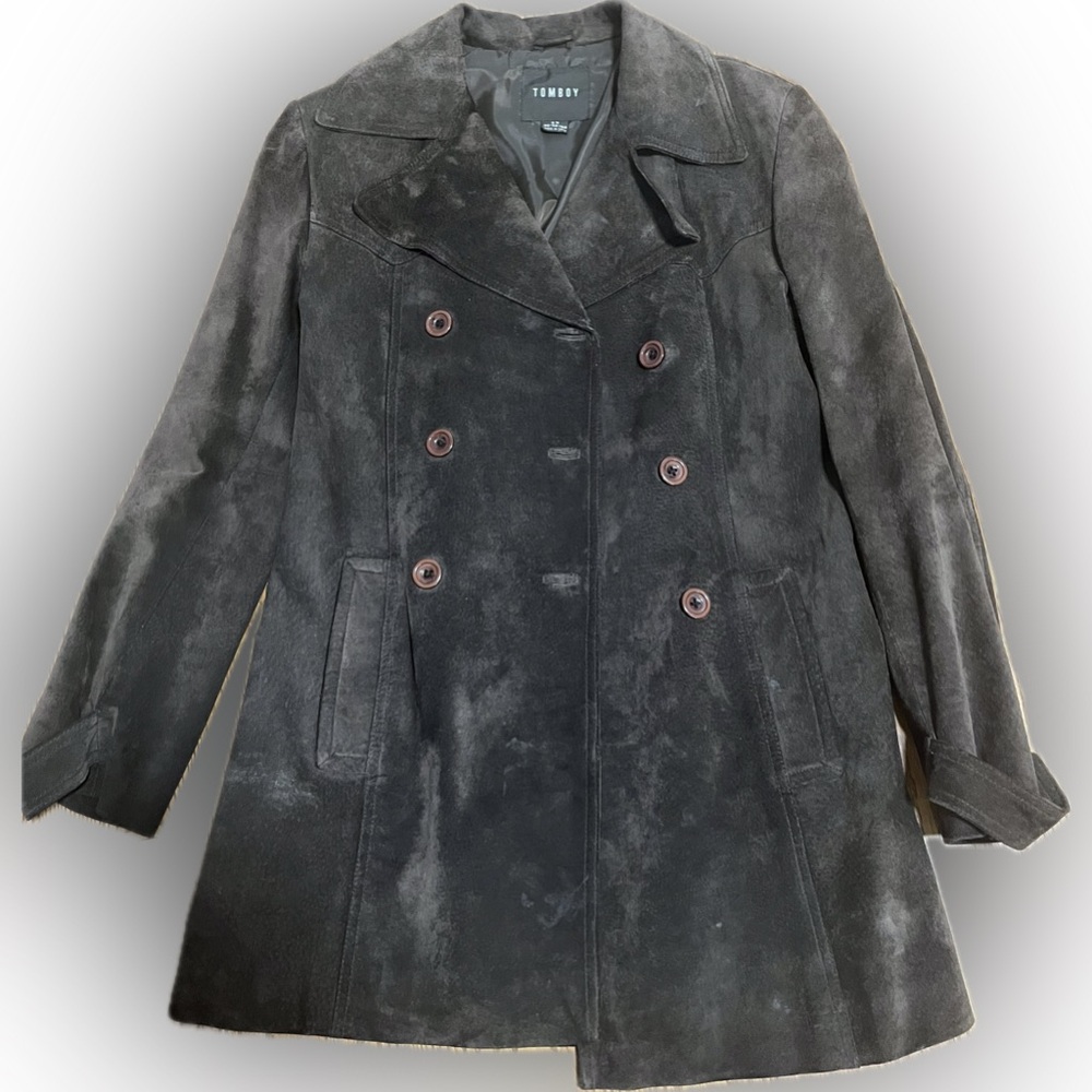 Vintage tomboy chocolate suede jacket